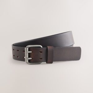Brown Double Prong Casual Leather Belt