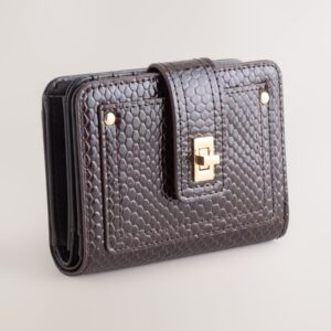 Chocolate Brown Buckle Midi Purse
