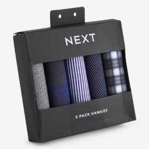 Navy Blue Printed 100% Cotton Handkerchiefs 5 Pack