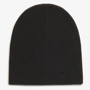 Superdry Black Essential Logo Knitted Beanie Hat