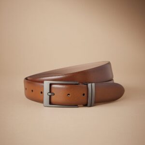 Tan Brown Signature Metal Keeper Belt