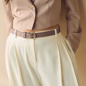 Taupe Brown Regular Leather Belt