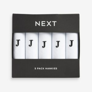 White Monogram Handkerchiefs 5 Pack